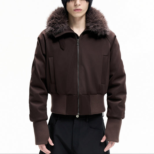 Cropped duck down jacket