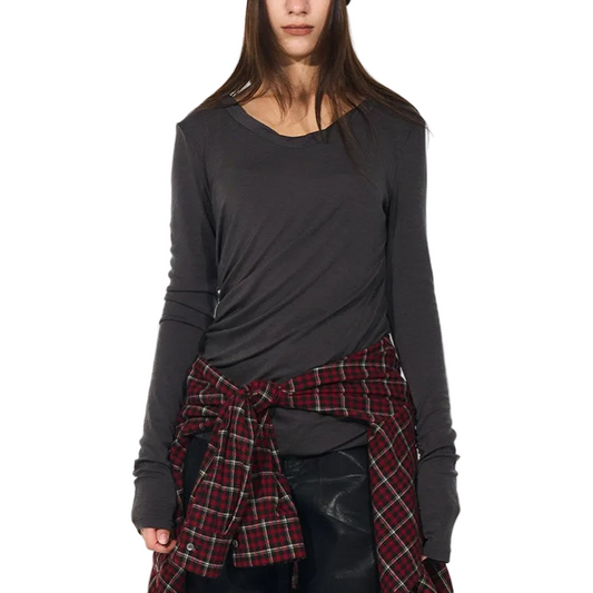 Twist Pleated Stacked T-shirts