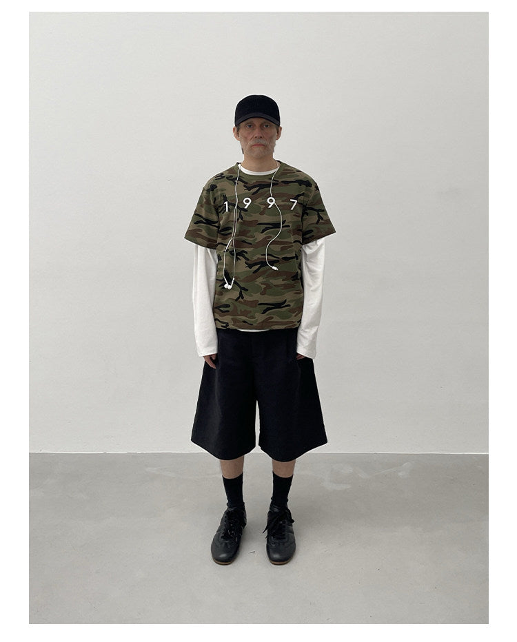 Printed slim short-sleeve T-shirt