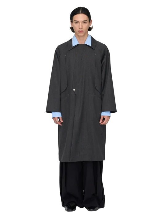 Curved Split Wool Coat