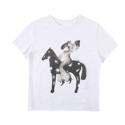 Star Horse Dog Short Sleeve T-Shirt