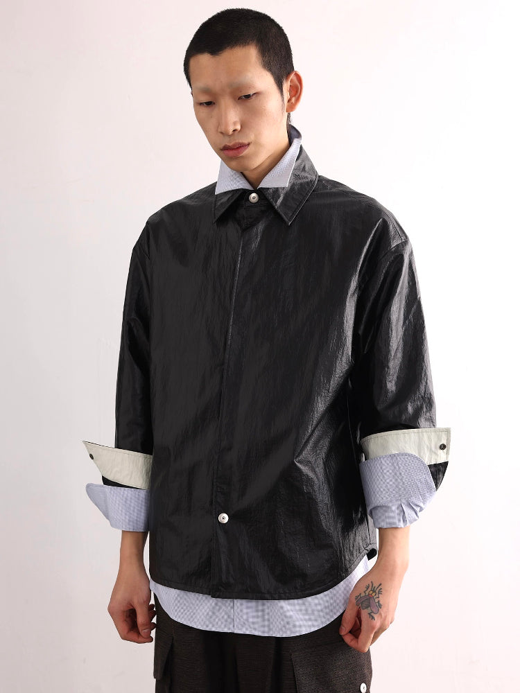 Waterproof Leather Cargo Shirt C03