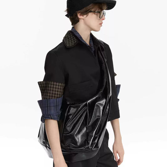 LYUOCHENG Oil Wax Leather Shoulder Bag