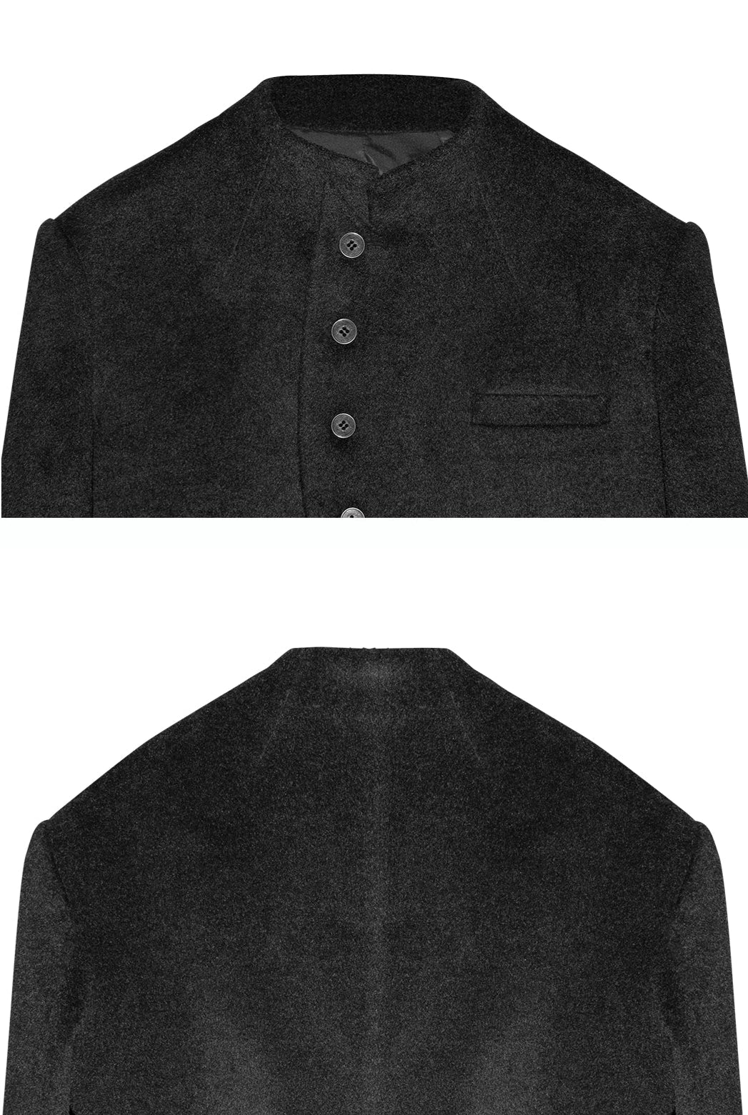 "Vene" Italian stand collar sheep wool jacket