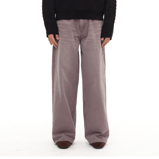 Purple Washed Wide-Leg Jeans