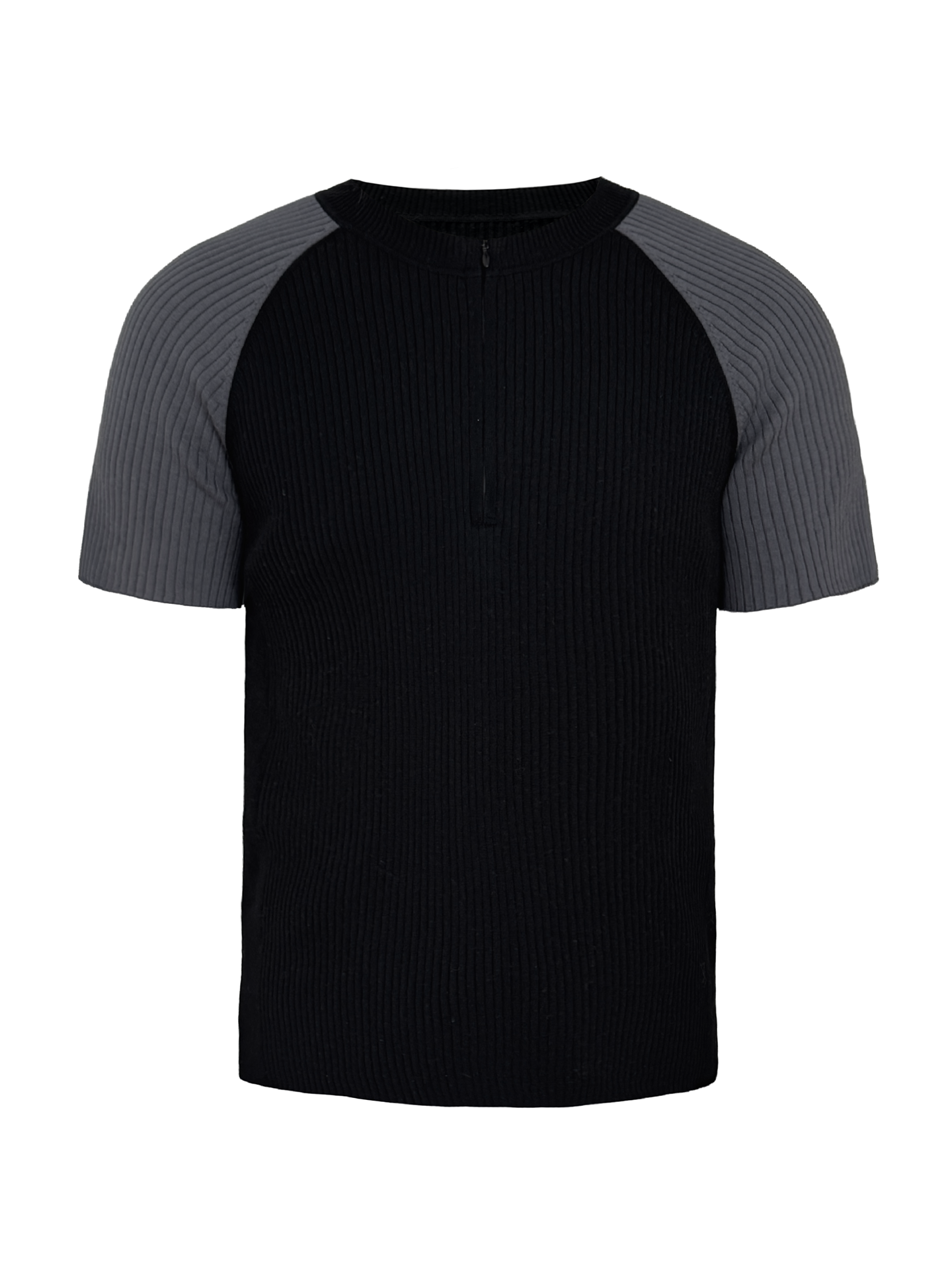 Half-zip raglan short-sleeve T-shirt
