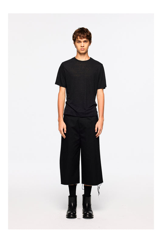 "NOIR VEIL" Linen T-Shirt