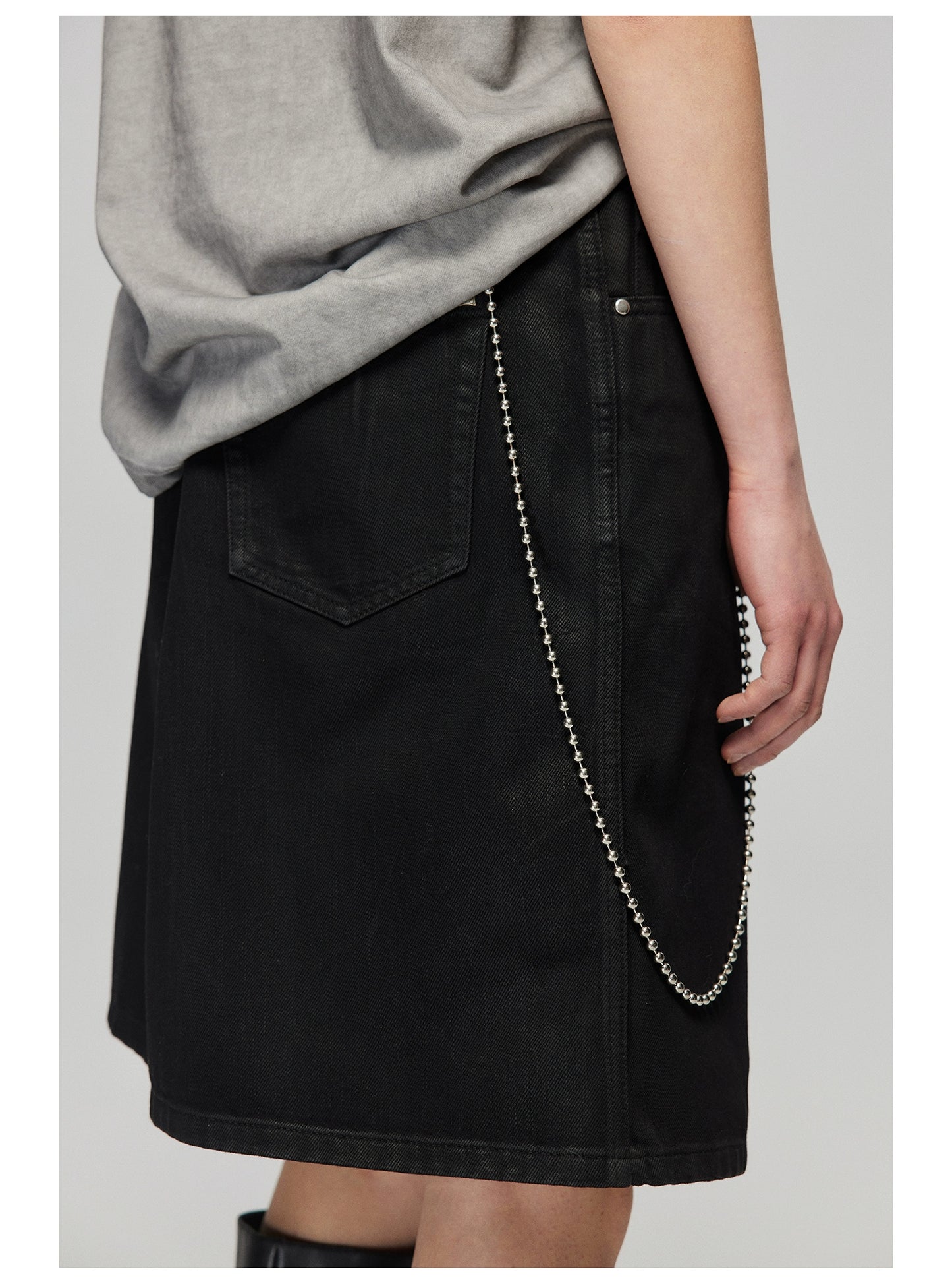 Vintage Black Denim Skirt