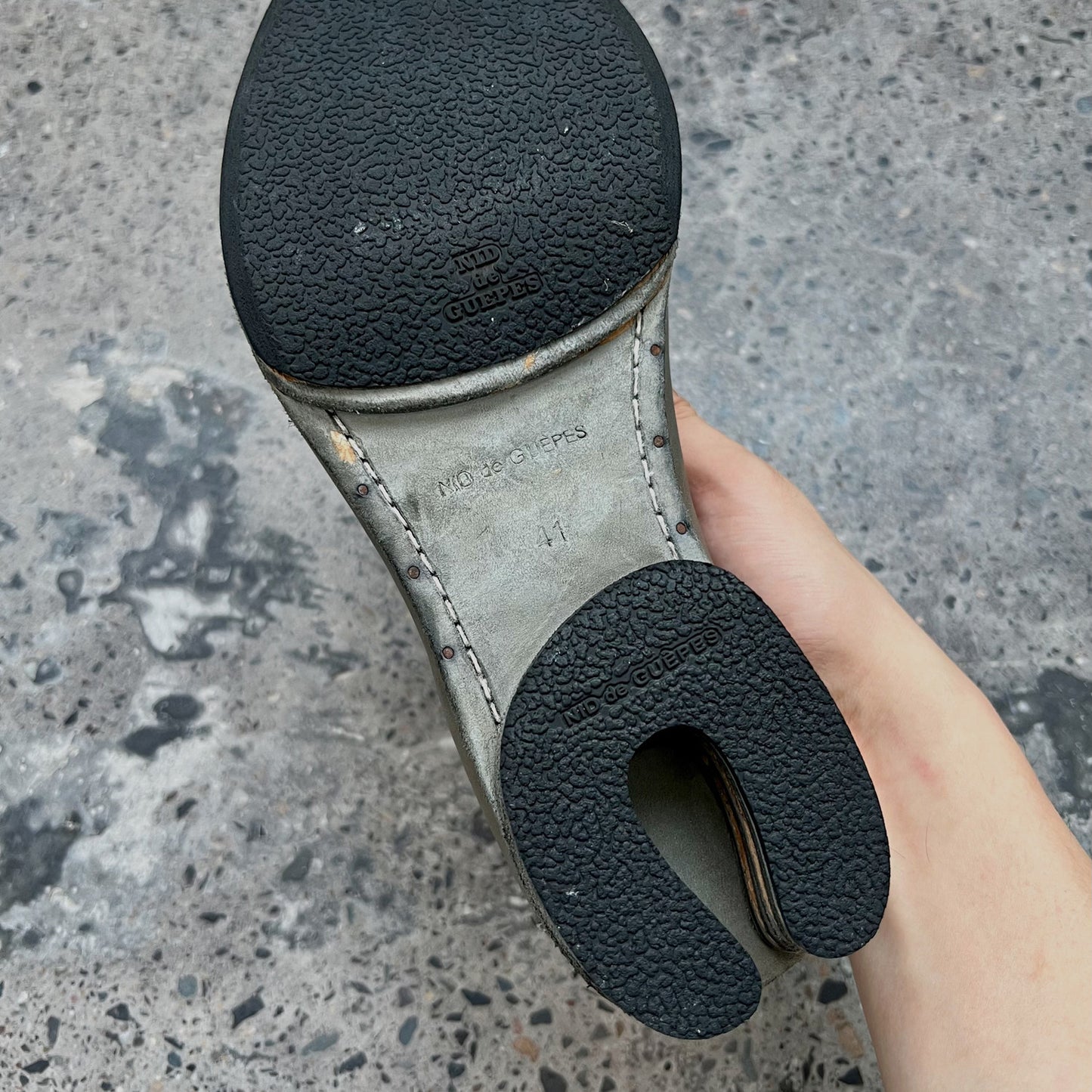 Washed distressed derby artisan leather shoes