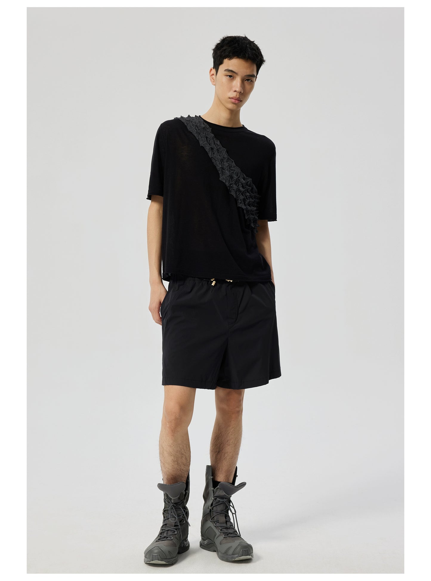 Pleated quick-dry shorts
