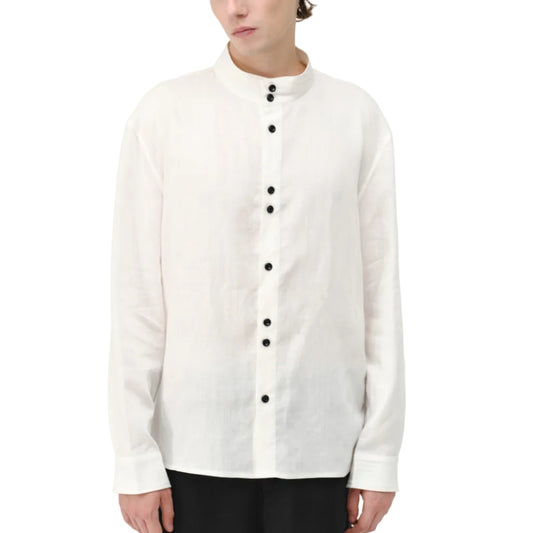 Asymmetrical button long-sleeve shirts