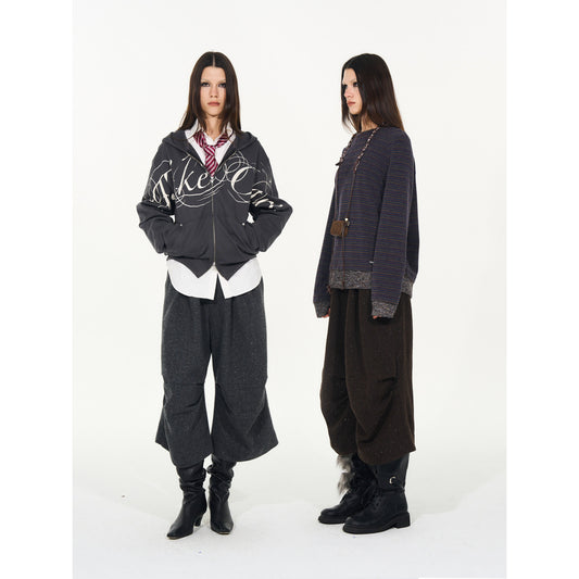 Drape cropped balloon pants