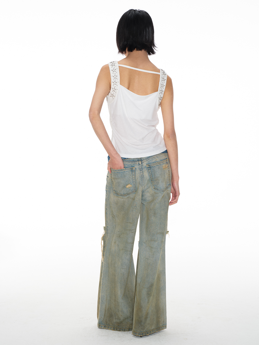 WRECKED DYE DISTRESSED JEANS