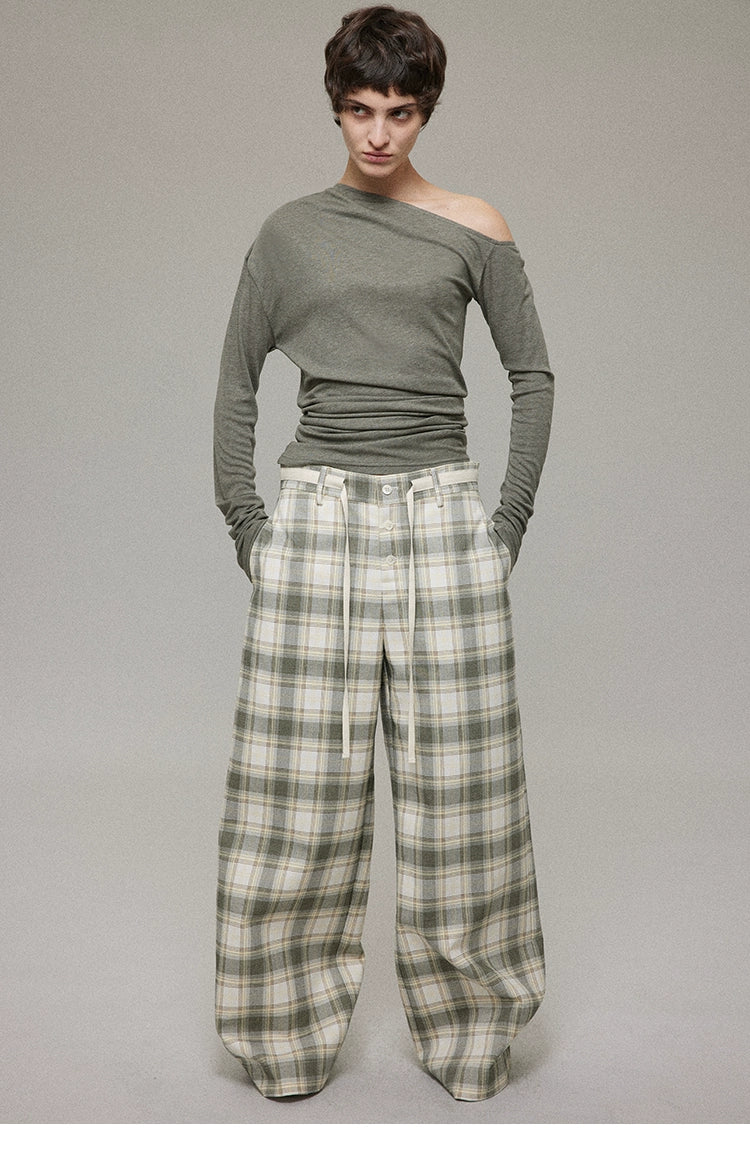 Asymmetry Shoulder long sleeve T-shirt