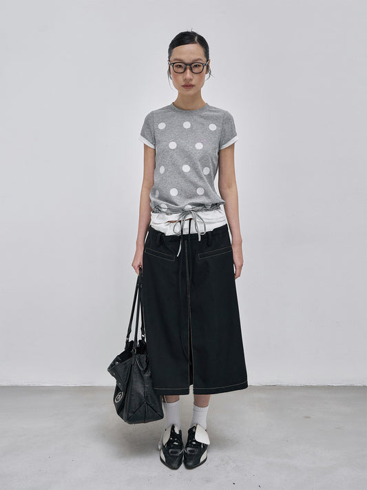 Fake layered polka dot T-shirt
