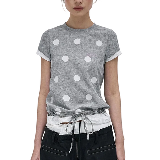 Fake layered polka dot T-shirt