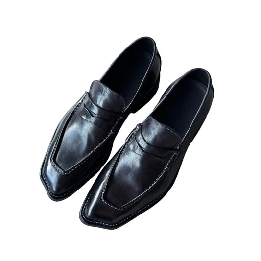 Pointed Toe Washable Horsehide Loafers