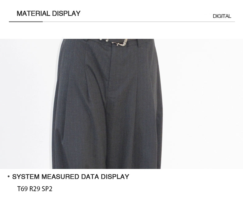 Striped gray scimitar trousers