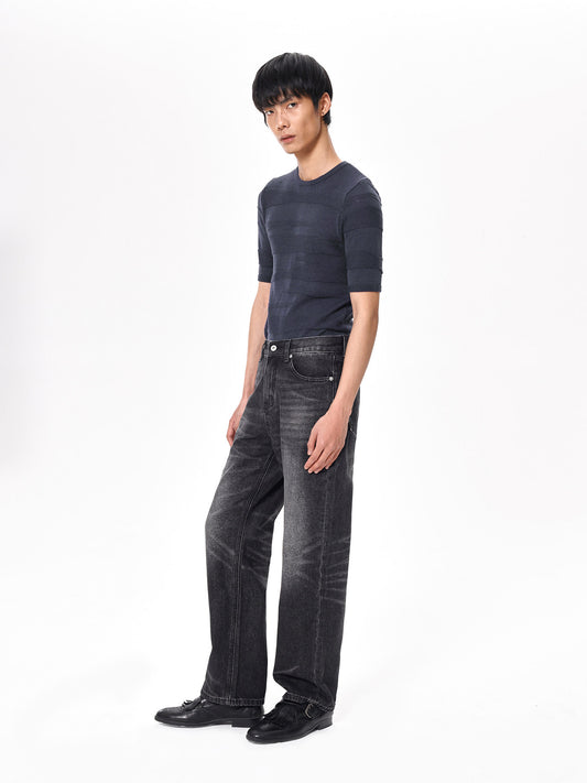 Vintage Grayscale Washed Jeans