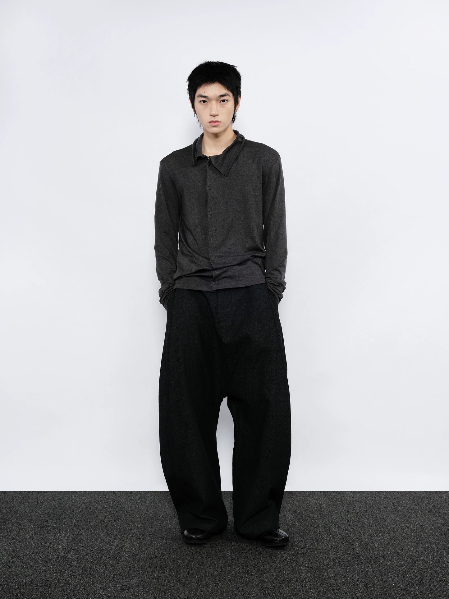 Wool Shirring Cardigan