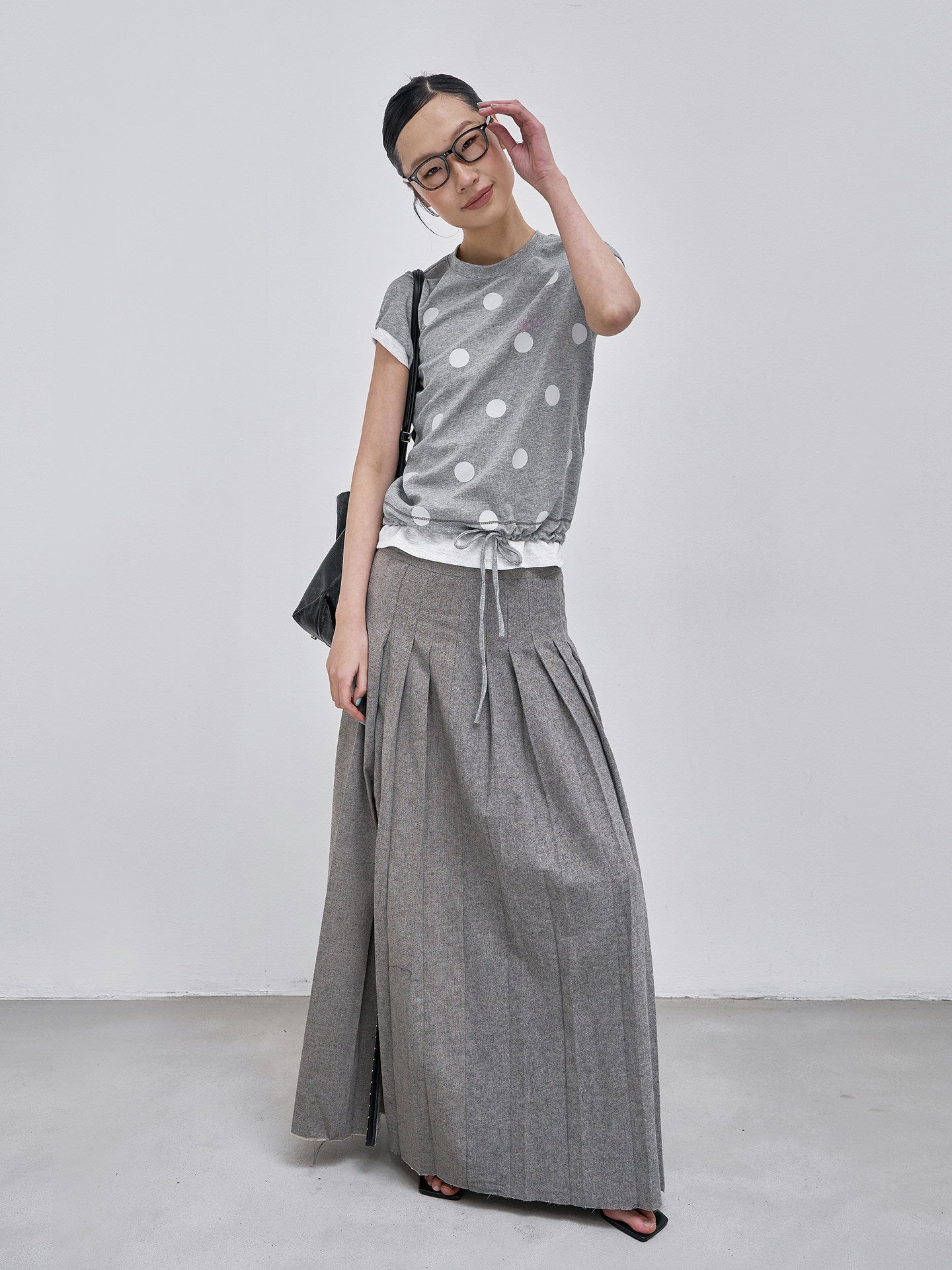 Fake layered polka dot T-shirt