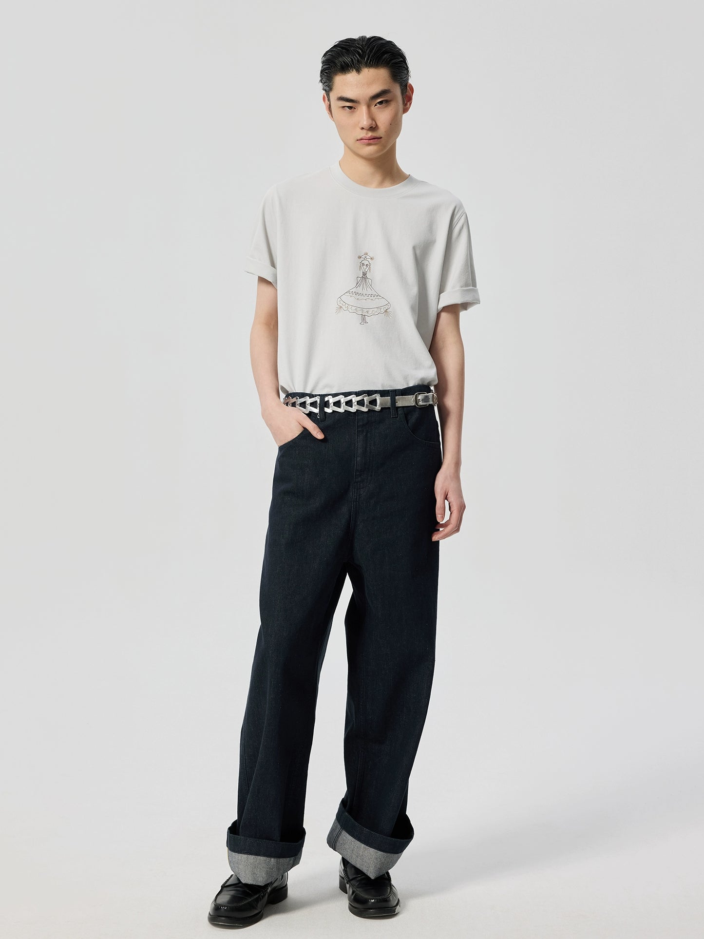 Metallic leather Braided Belt