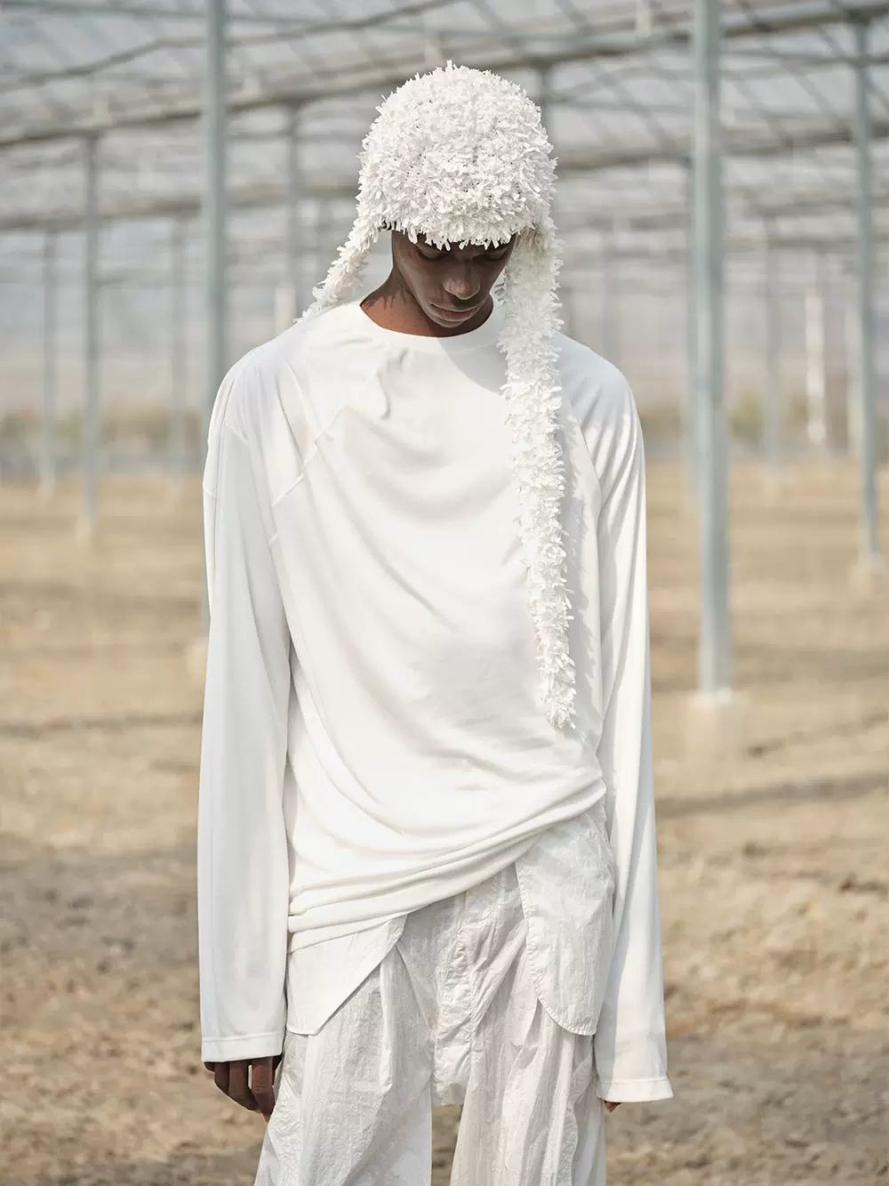 Soft asymmetrical long-sleeve t-shirt