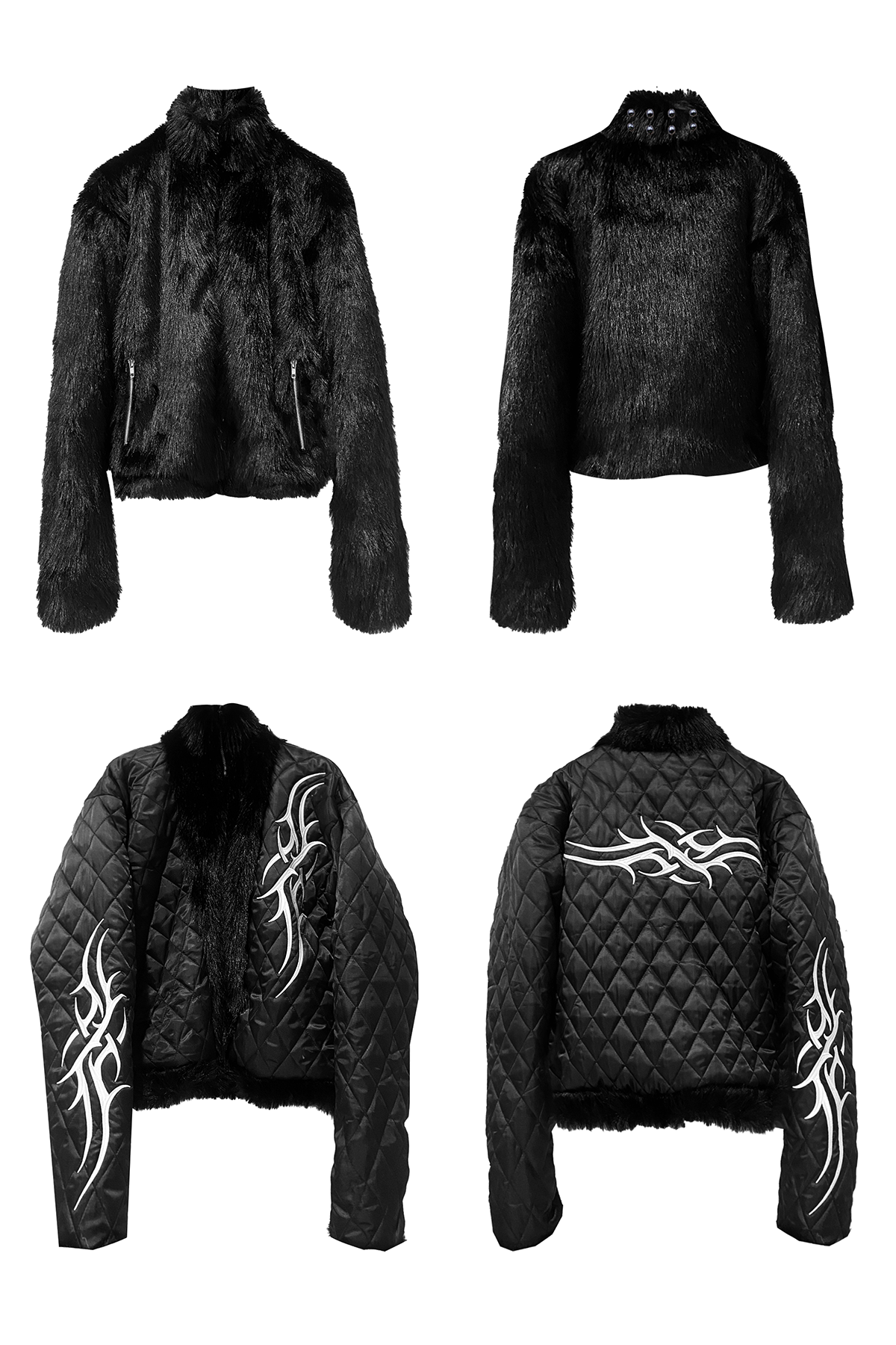 DETW dark rivet totem reversible padded jacket