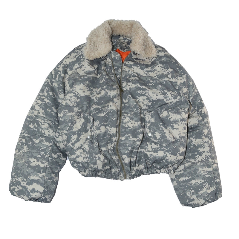 Camouflage Fur Collar Jacket