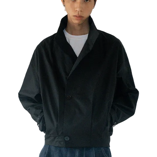 Deconstructed pleated vintager shirt jacket