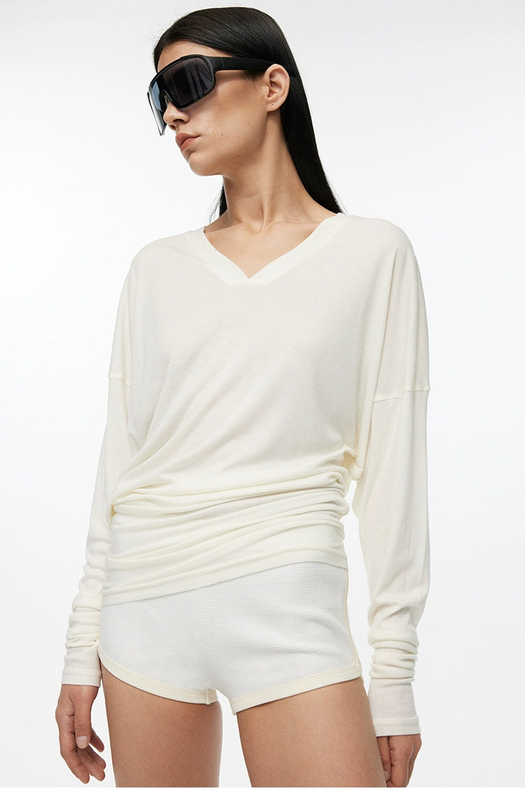 Stacked silk blend T-shirt