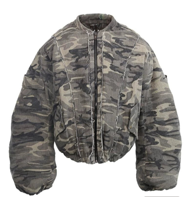 Camouflage Loose Bomber Jacket