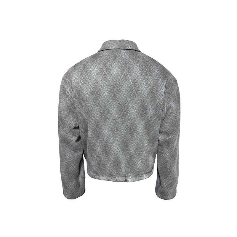 Drawstring Fleece Diamond Jacket