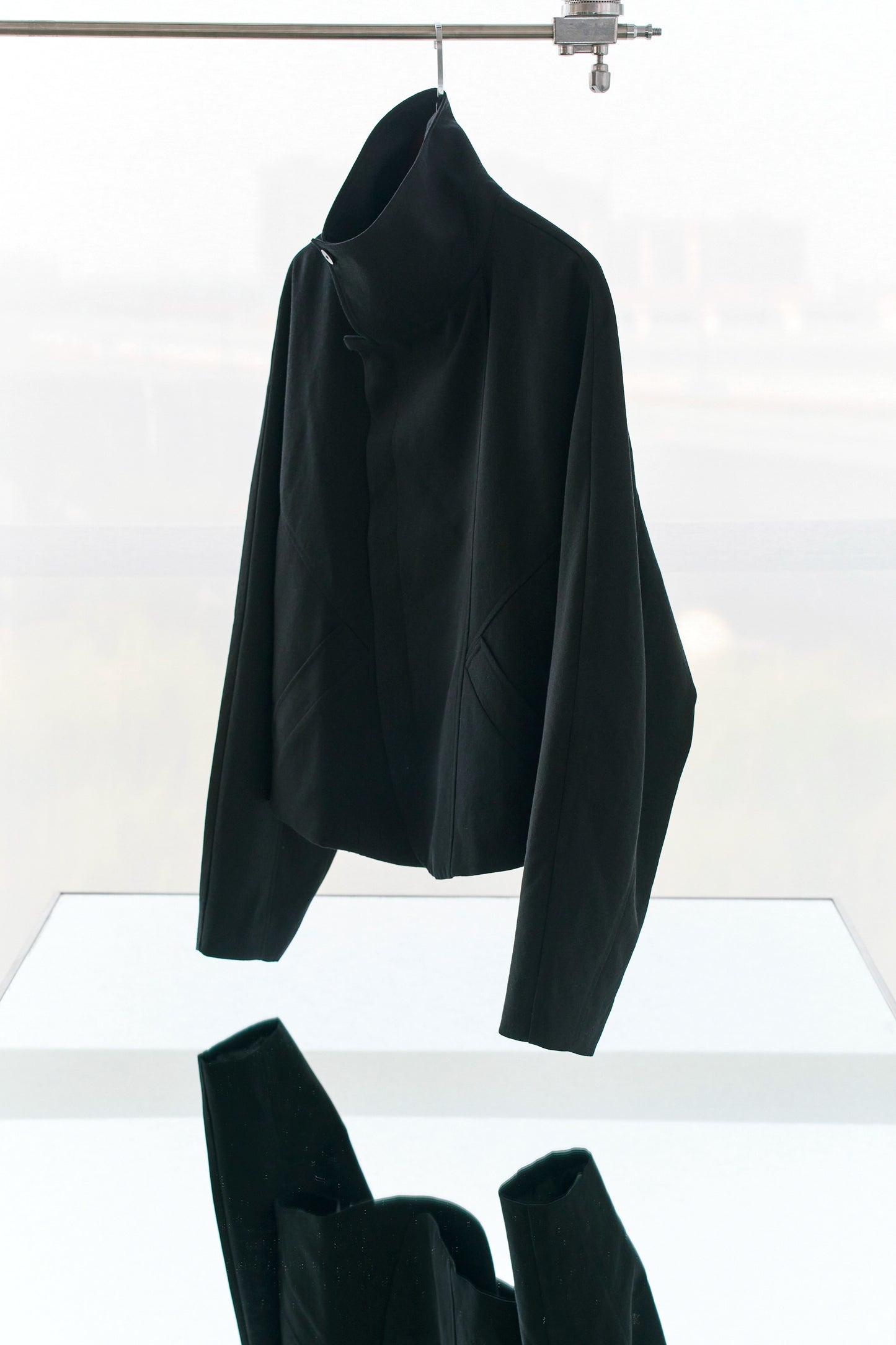 Split Cropped Raglan Sleeve Jacket