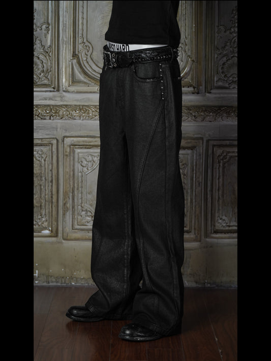 Shotgun rivet wax bootcut jeans