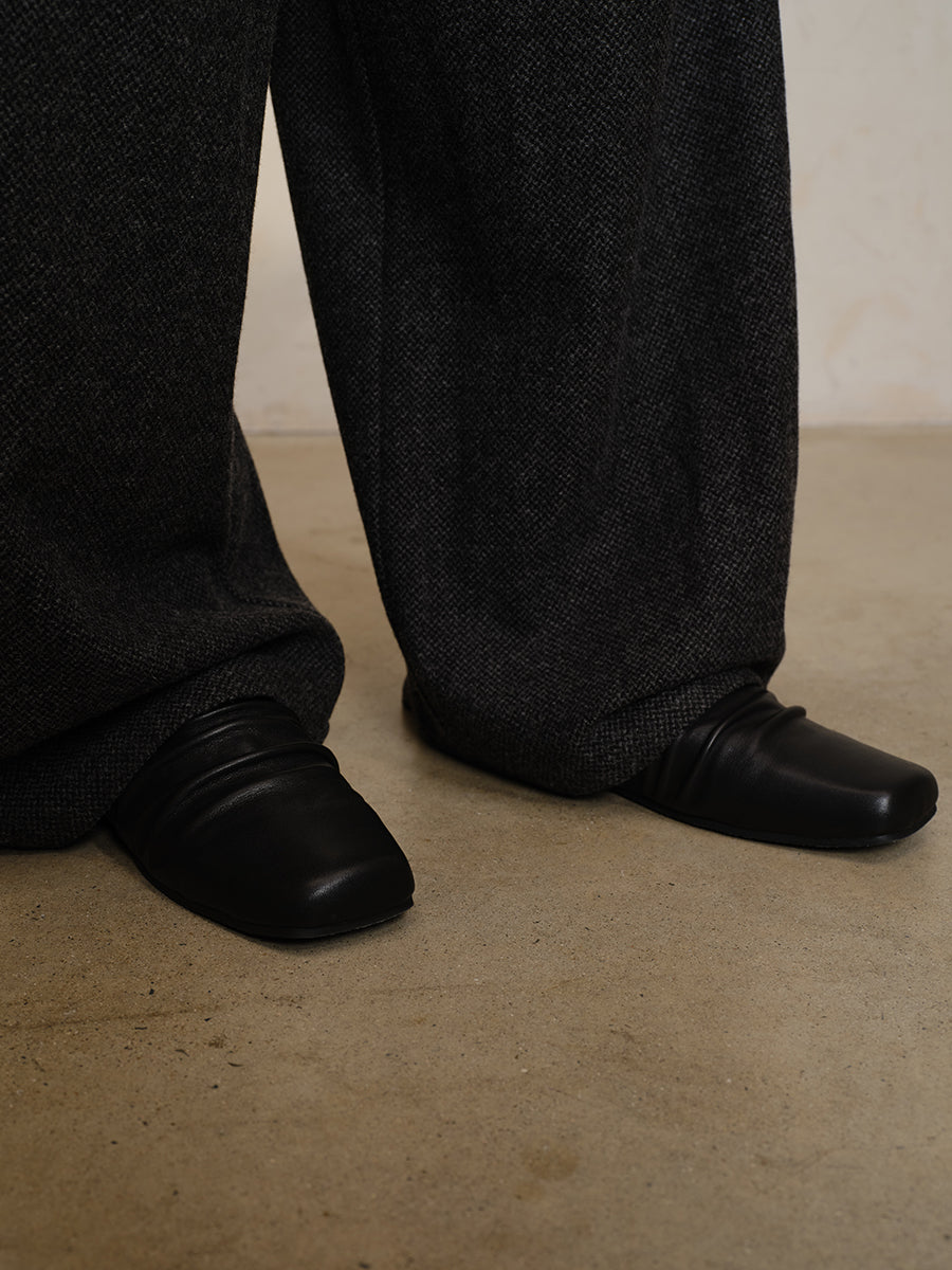LEATHER TOP LAYER BALLET MULE