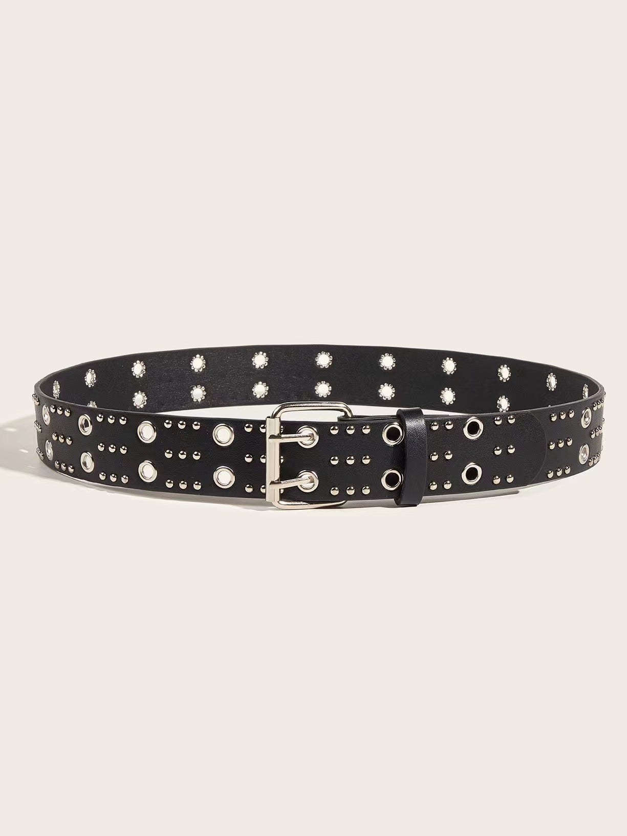 Double-breasted heavy metal punk belt