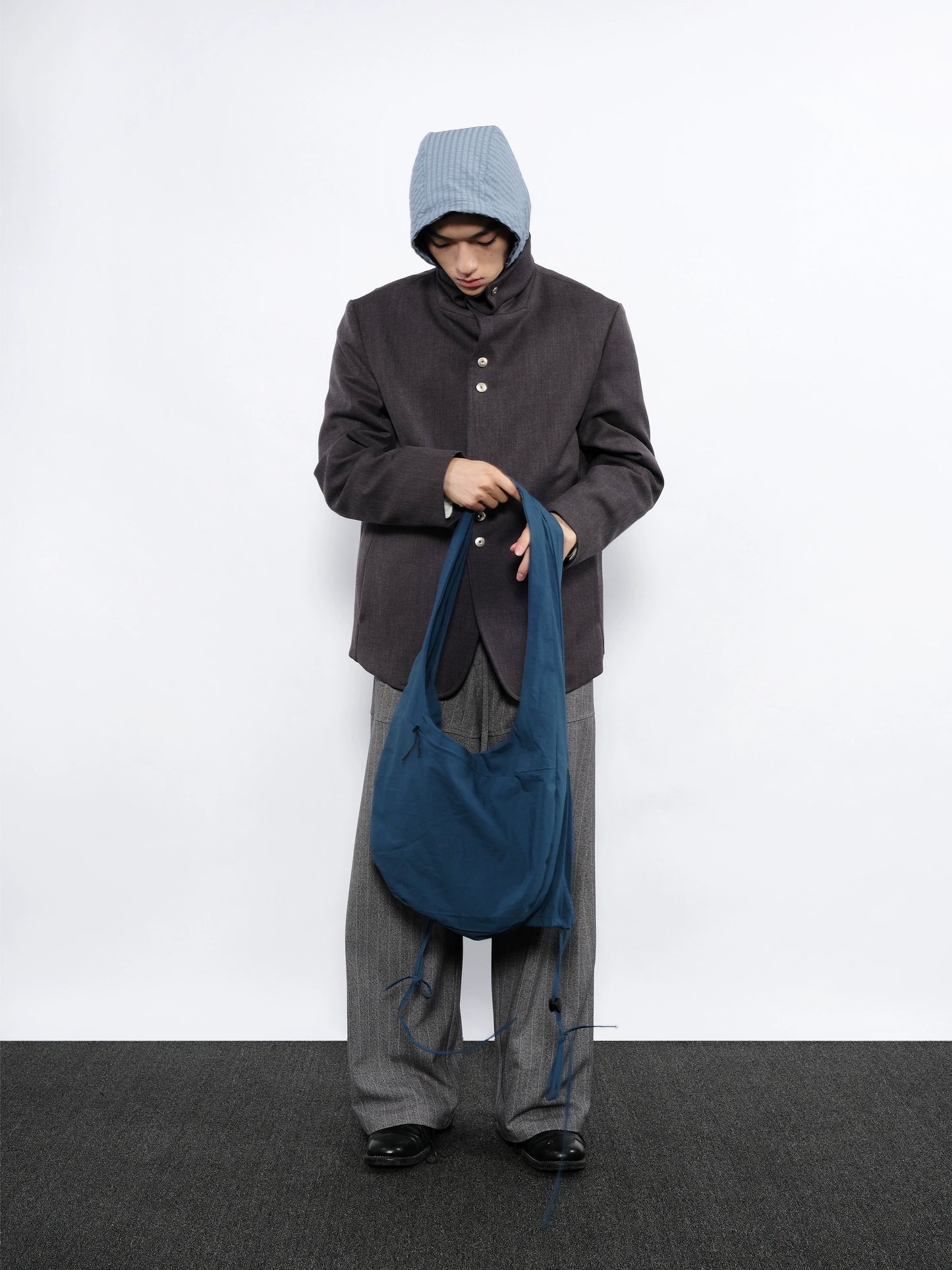 Stacked Collar Metal Button Jacket