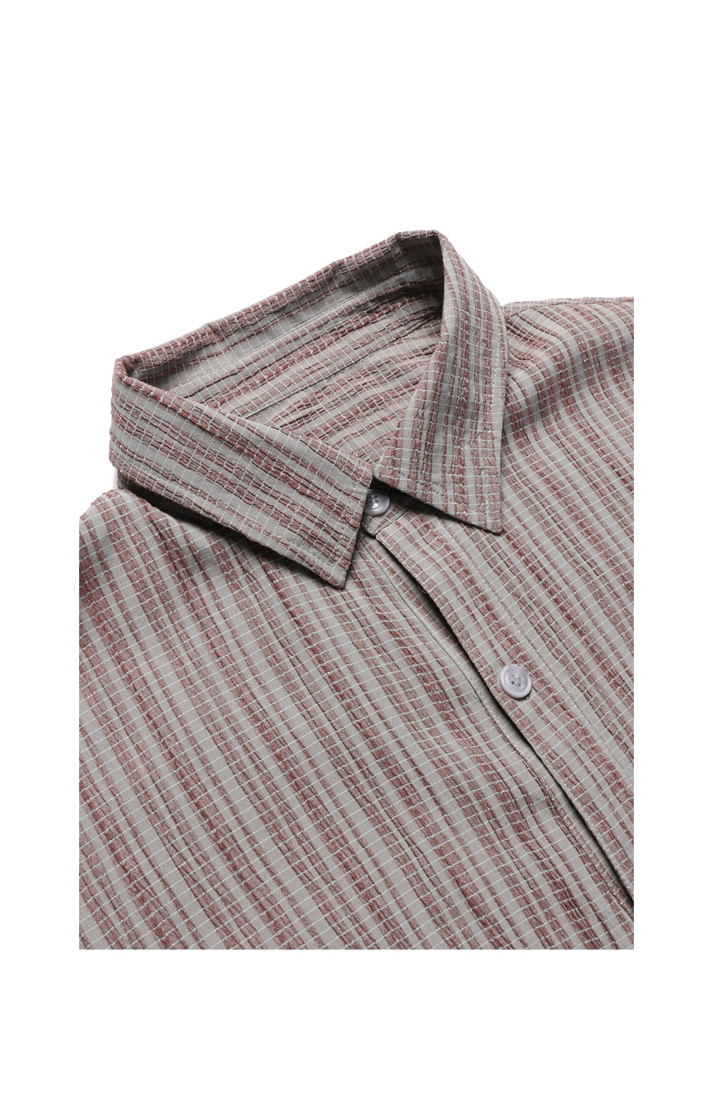 "commuting" pleated short-sleeved shirt