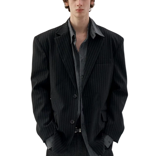 Vintage black stripe structured jacket