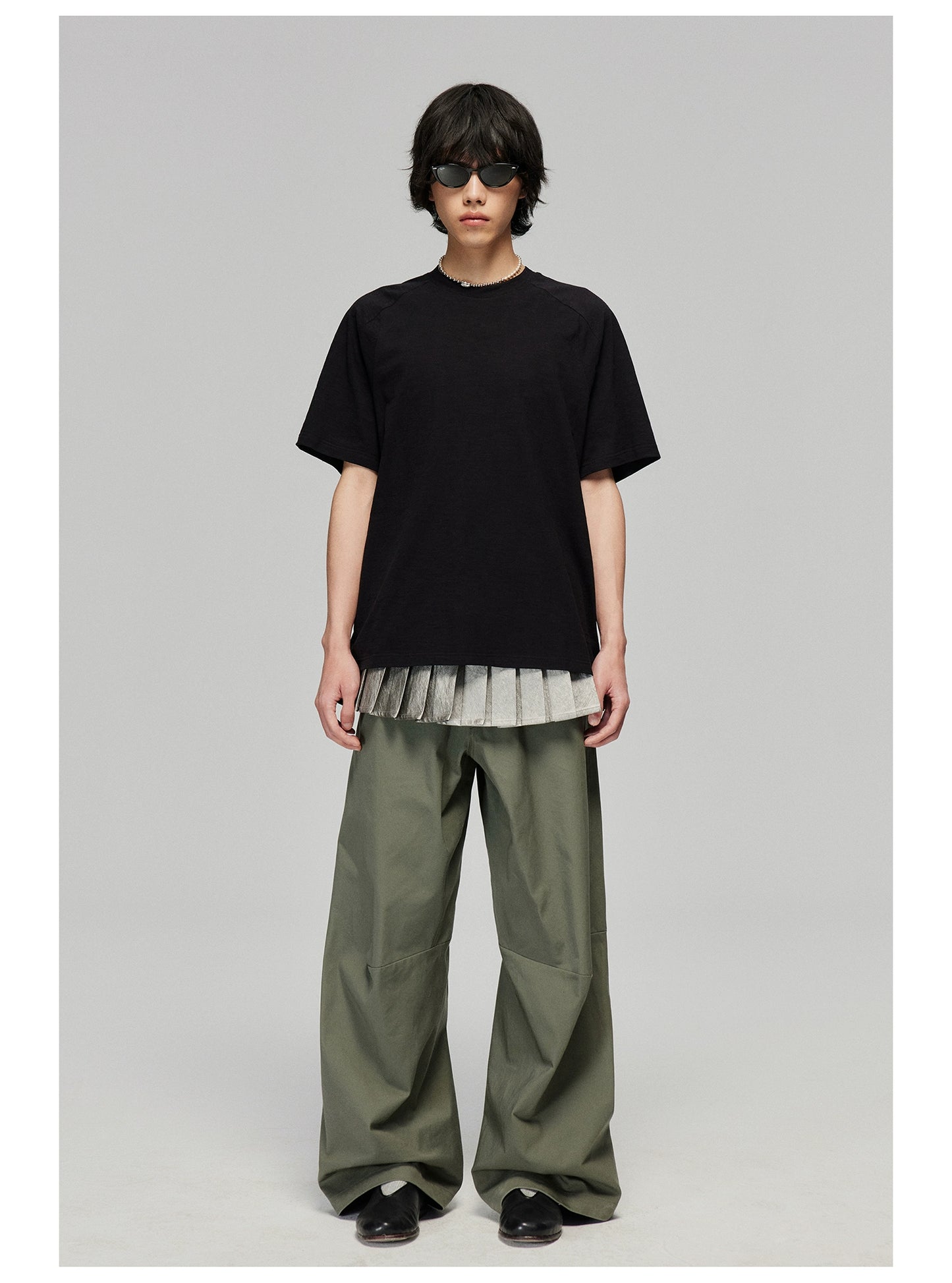 Silver pleated skirt