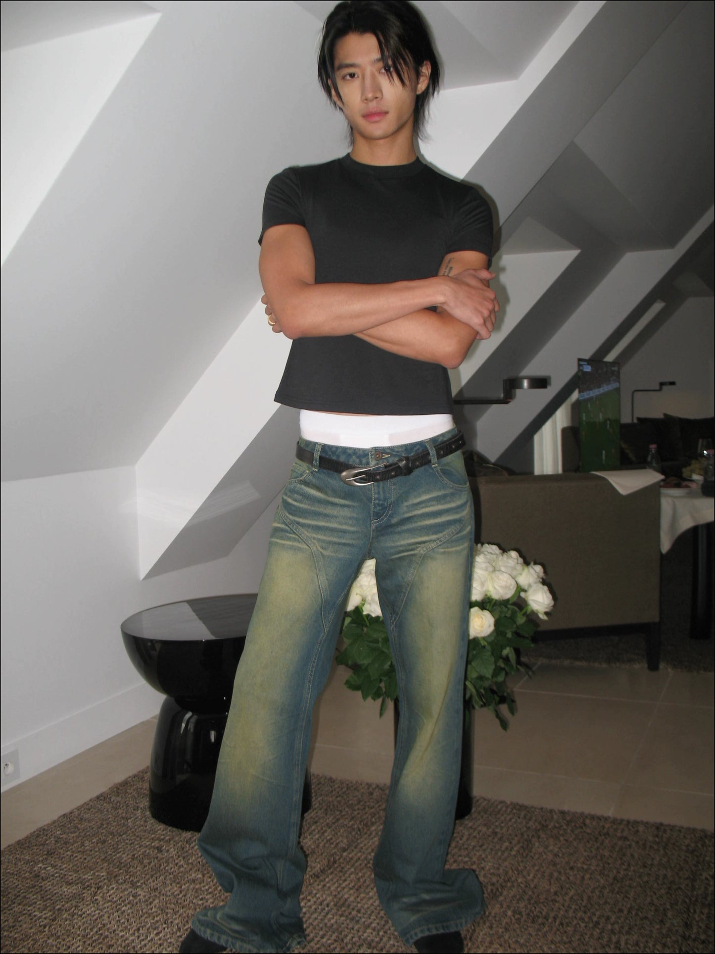 Distressed Dirty Wash Jeans
