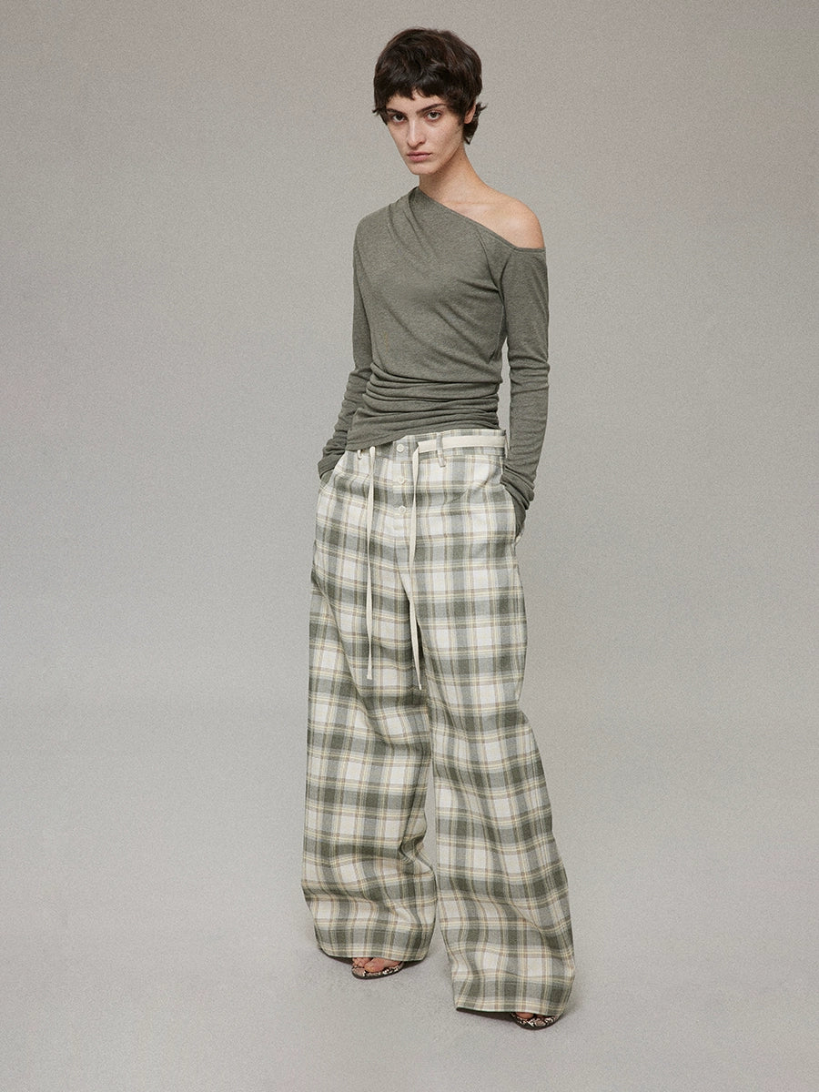 Asymmetry Shoulder long sleeve T-shirt