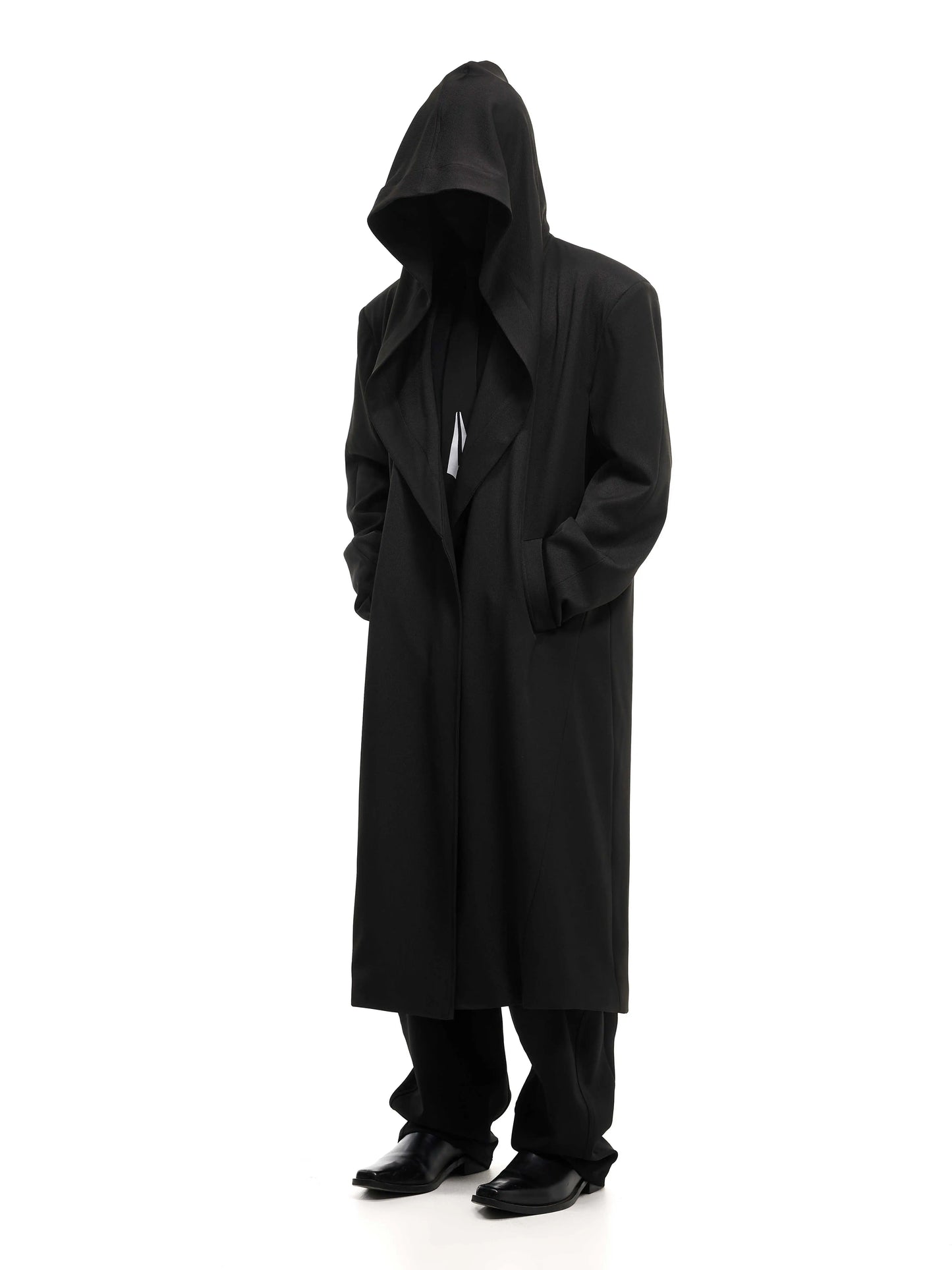 Thin Buckle Loose Hooded Trench Coat