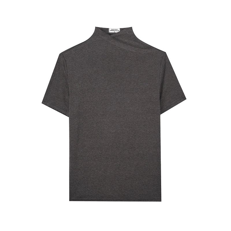 DIAGONAL TURTLENECK SHORT SLEEVE T-SHIRT
