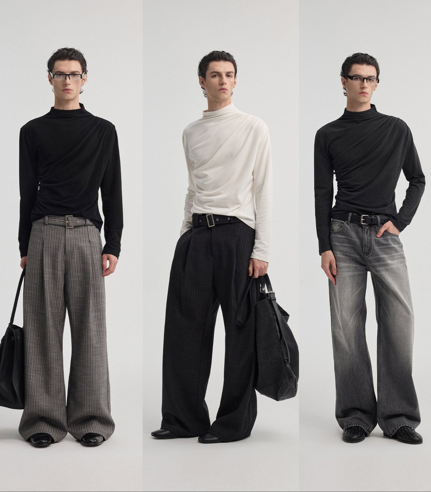 Ripple Pleated Long Sleeve Shirt