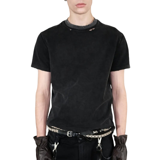Washed Distressed Slim Fit T-Shirt