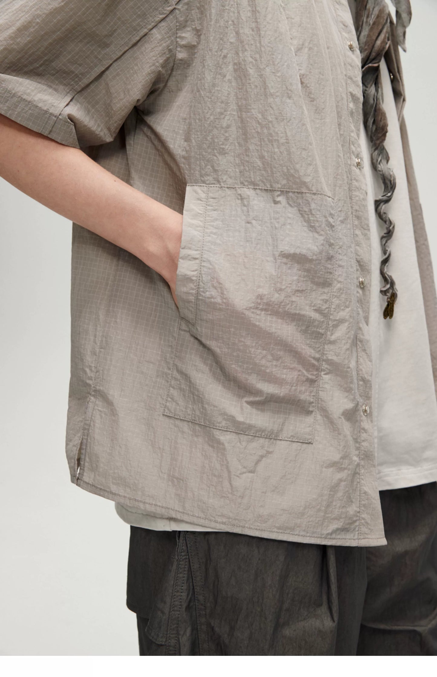 Bone Pattern Sheer Short Sleeve Shirt