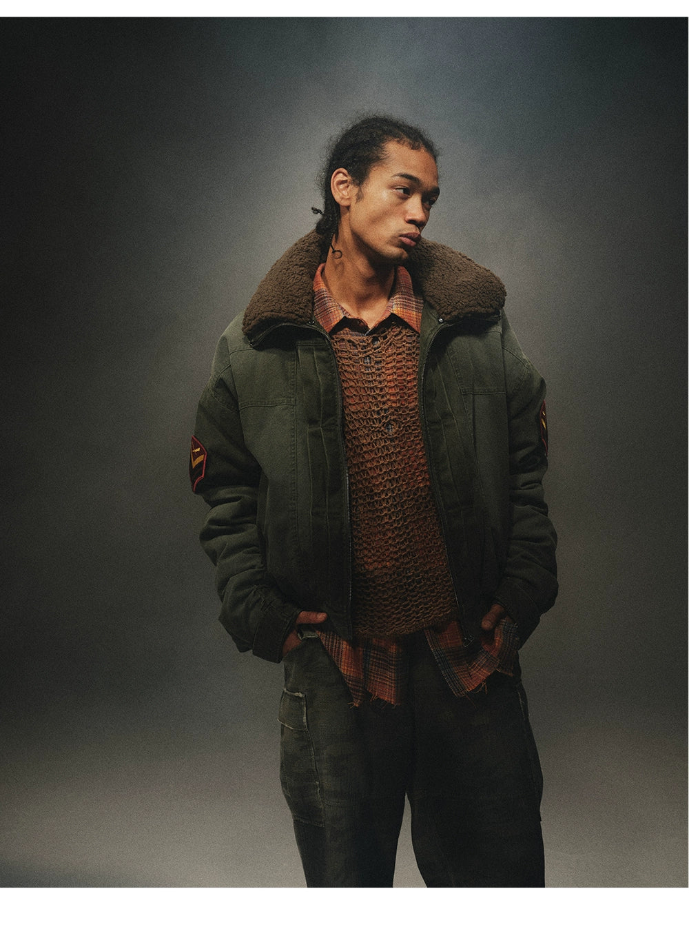 Washed Green vintage Padded Jacket