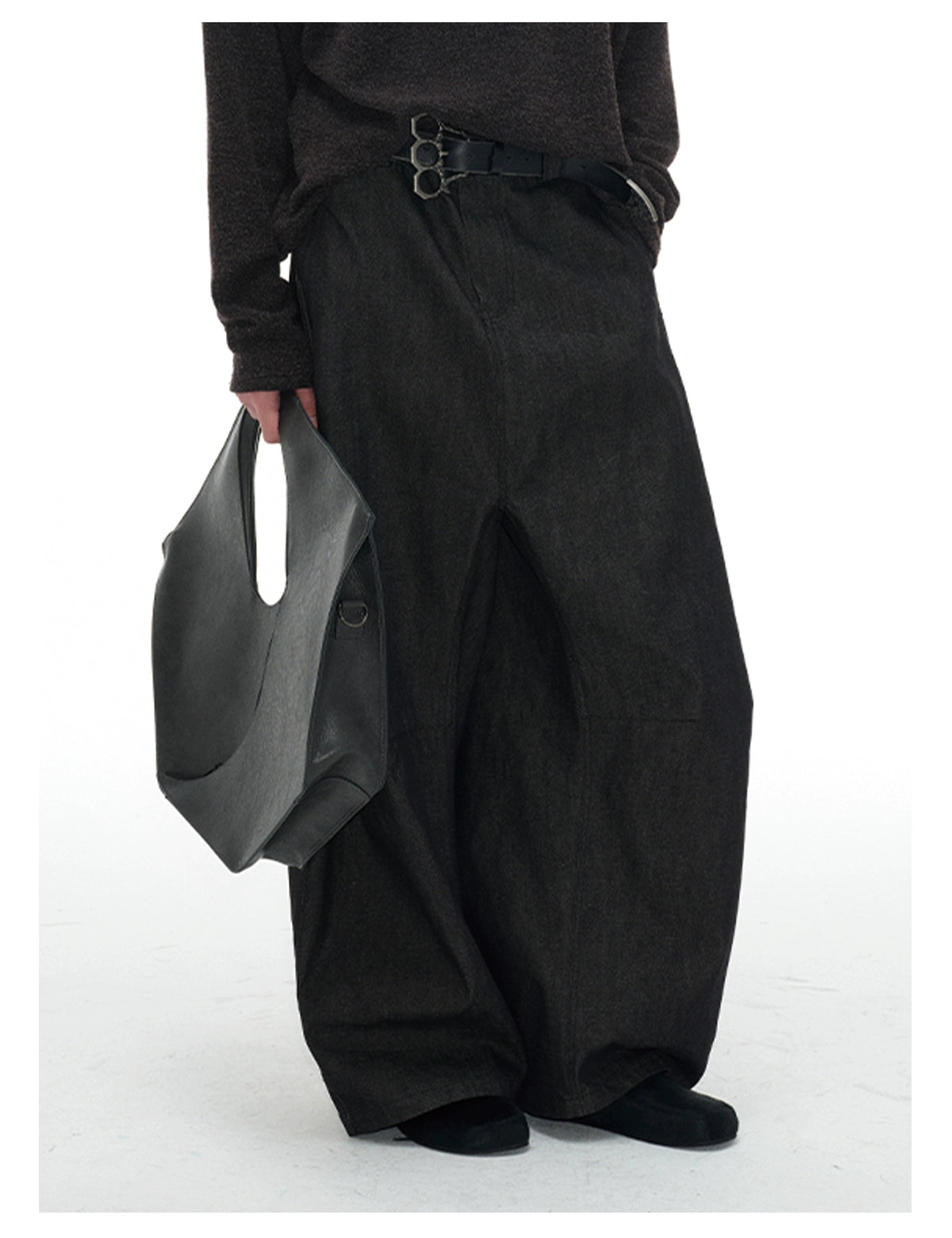 Double-sidestitched wide straight Denim